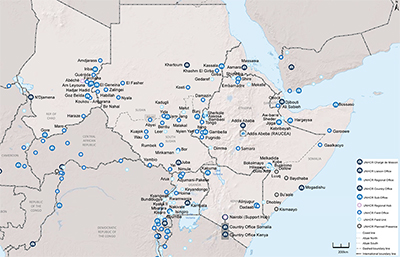 UNHCR 2015 East and Horn of Africa subregional operations map