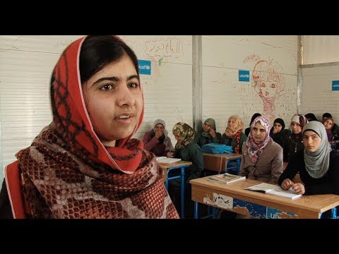 Jordan: Malala Visits Zaatari Refugee Camp
