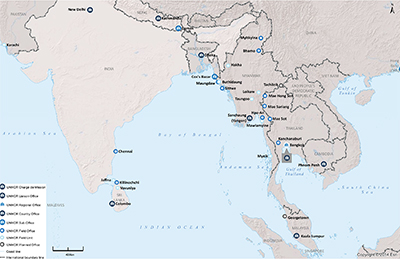 UNHCR 2015 South Asia subregional operations map