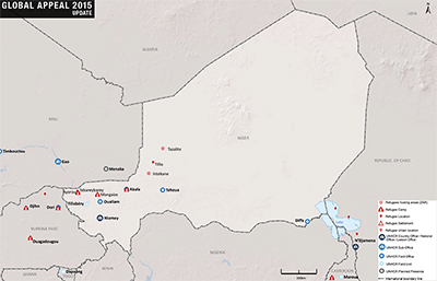 UNHCR 2015 Niger country operations map