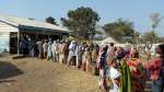 Refugees waiting to vote in Gado Badzere camp.