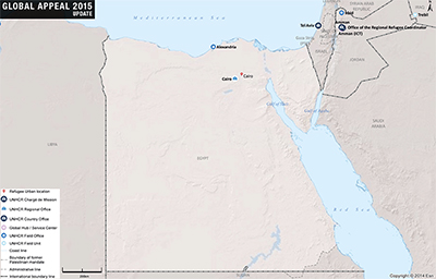 UNHCR 2015 Egypt country operations map