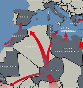 Mixed migration into Europe