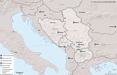 UNHCR 2015 South-Eastern Europe subregional operations map