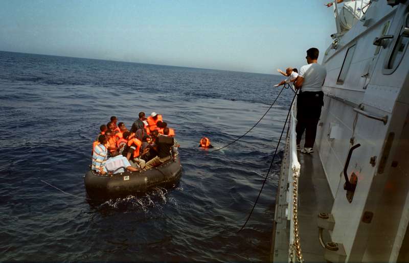 An Italian coastguard vessel rescues boat people near Lampedusa [&hellip;]