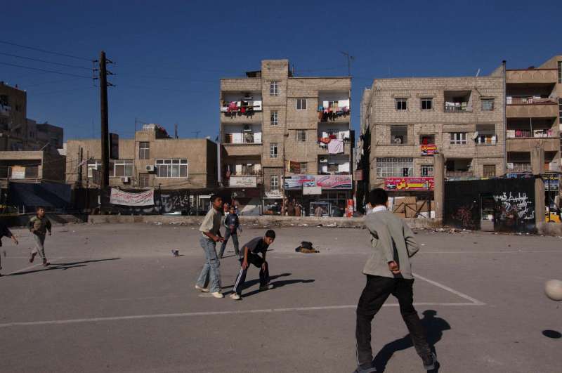 Young Iraqis play soccer in a district of Damascus. At least [&hellip;]