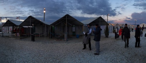 Photo of a transit center in Macedonia for refugees making their way through Europe.