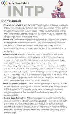 INTP Weaknesses (Not nice that this list is longer than the strengths' list!)