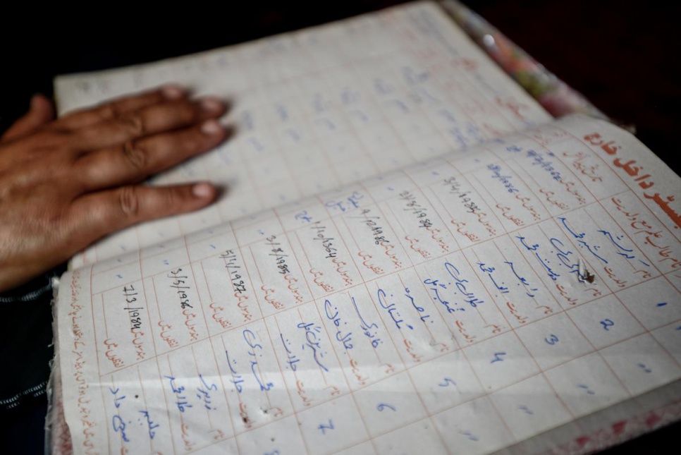 Over the past 20 years Aqeela Asifi has kept track of her students with an organized school register.