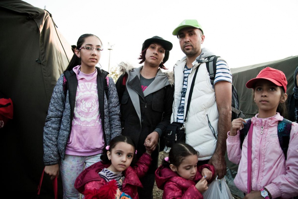 This family fled Aleppo in search of safety and medical care for Melva (top left) who has hearing problems that stopped her from going to school.