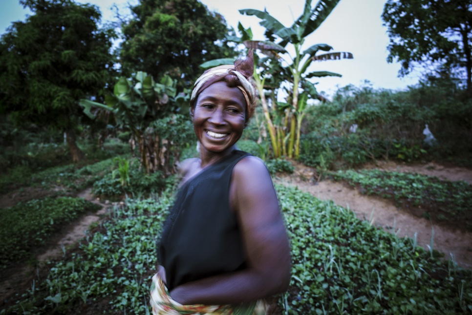Philomène was once a school director in the Central African Republic. After escaping militia attacks she fled to Cameroon, where she now makes a living by growing vegetables in a field from 5 am everyday.