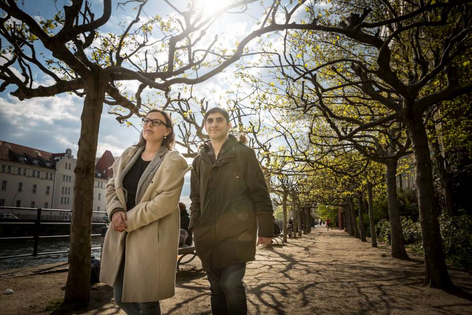 Fahed, 27, fled Syria when fighting intensified near his home in the western city of Homs. In Berlin, he was paired with German consultant Anne-Marie, 34.