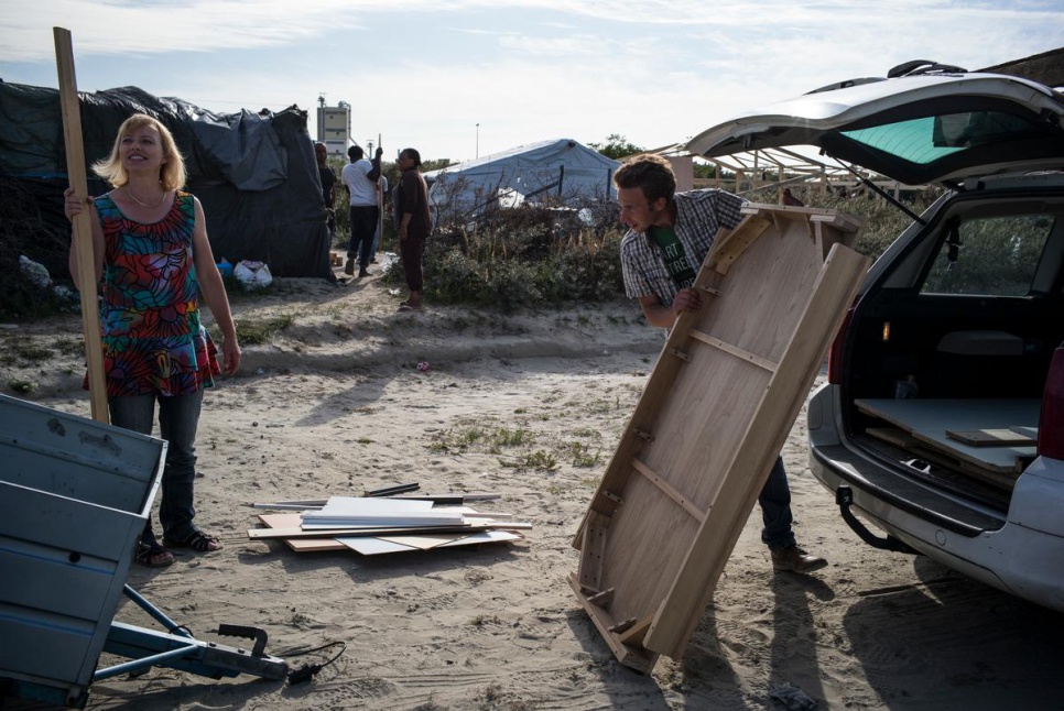 "I have helped build between 20 and 25 shelters," Julien says. "Since my term finished on July 10th, I've been coming every day."