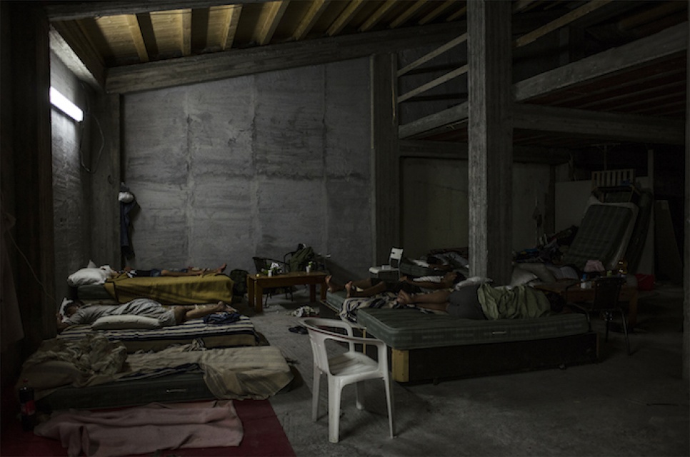Syrian refugees sleep in the attic of the central mosque in Catania, Italy.