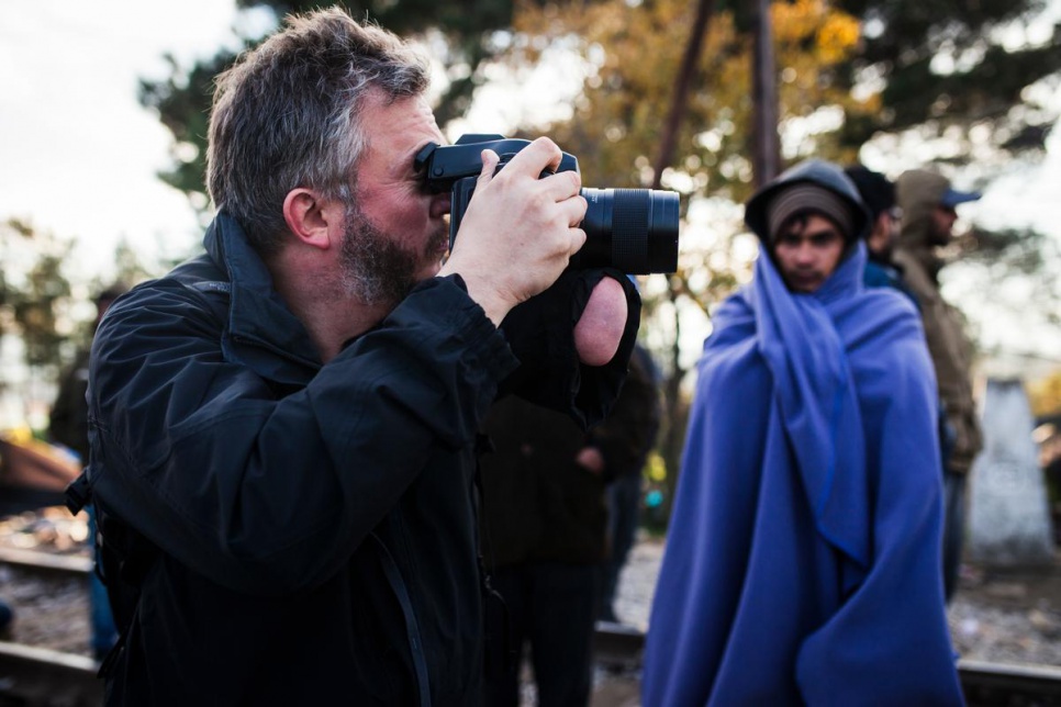 Giles Duley photographs refugees and migrants at the Idomeni transit station in Greece.