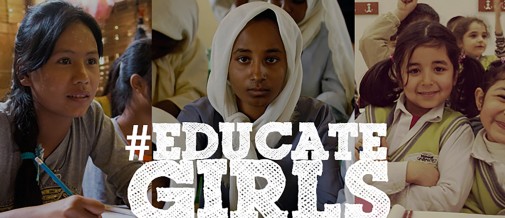Young refugee girls represented during the #EducateGirls social media campaign.