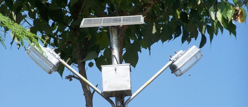 Solar street lighting in Nepal.