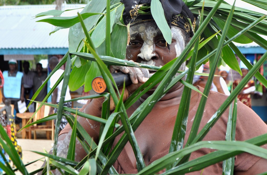 Ivorian refugees from Bahn camp prepared cultural activities to commemorate this year's World Refugee Day. This woman prepared a song and a costume to represent customs and traditions