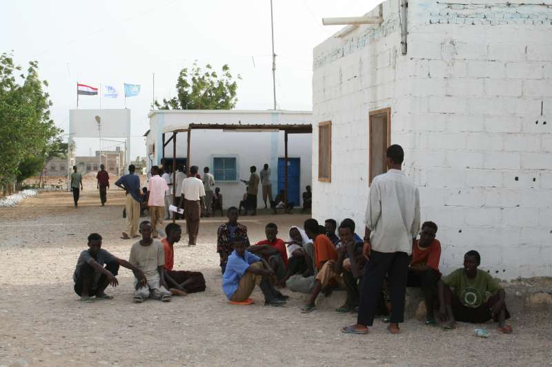 Somali boat people seek shelter at the Mayfa'a reception centre in the south of Yemen.