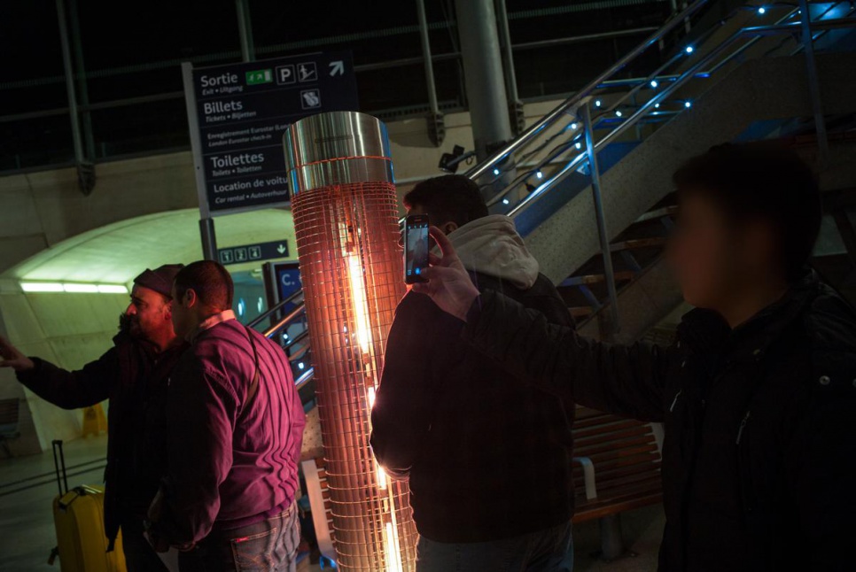 Ahmed (right) takes a final selfie in France before boarding the Eurostar train to the UK.