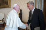 Pope Francis meets with UN High Commissioner for Refugees Filippo Gran...