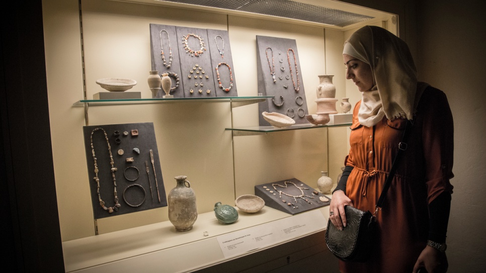 Ancient jewellery is on display at the Ancient Near East Museum, which is part of Berlin's Pergamon Museum.