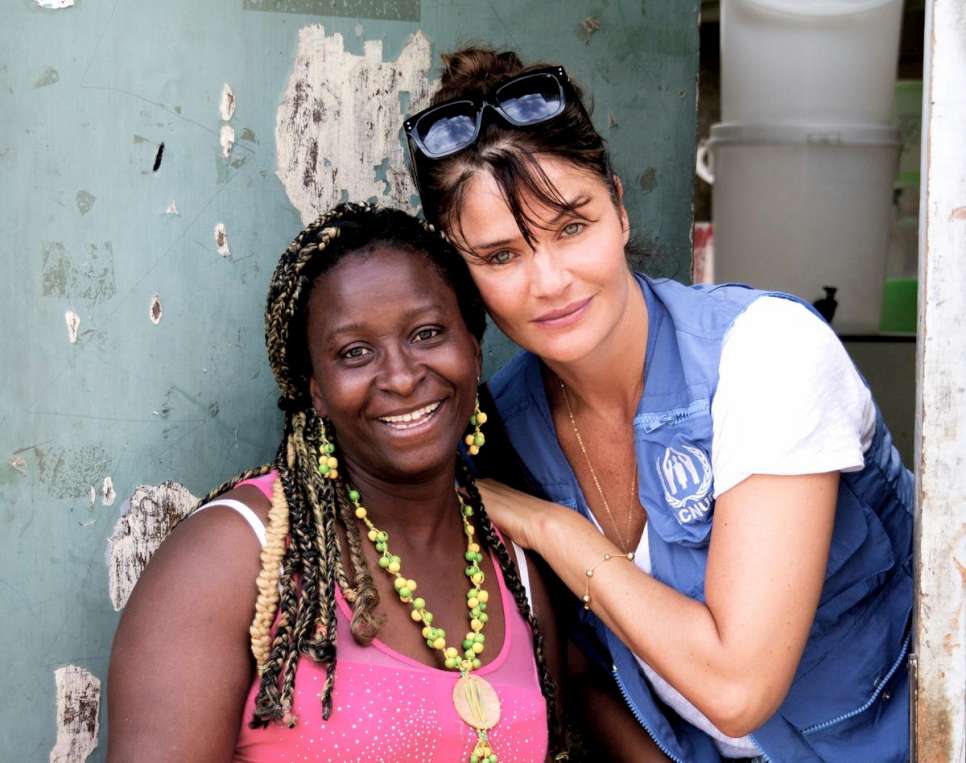 Colombia. Helena Christensen's visits internally displaced persons.