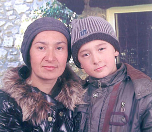 Nurgul Tohti and her son Abbas Tayir, Dec. 25, 2011.