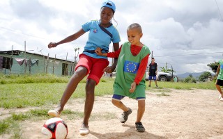 Clara’s soccer skills have secured her a scholarship, but her ultimate goal is to represent Venezuela in international championships. ©UNHCR /Luis Parada