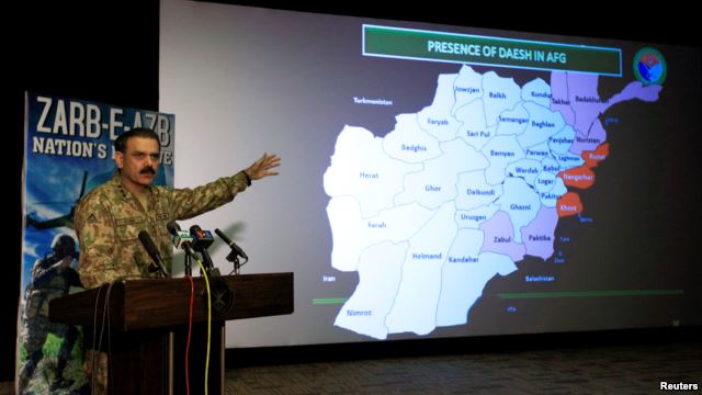 Pakistan's top military spokesman Lieutenant General Asim Bajwa at a news conference on September 1.