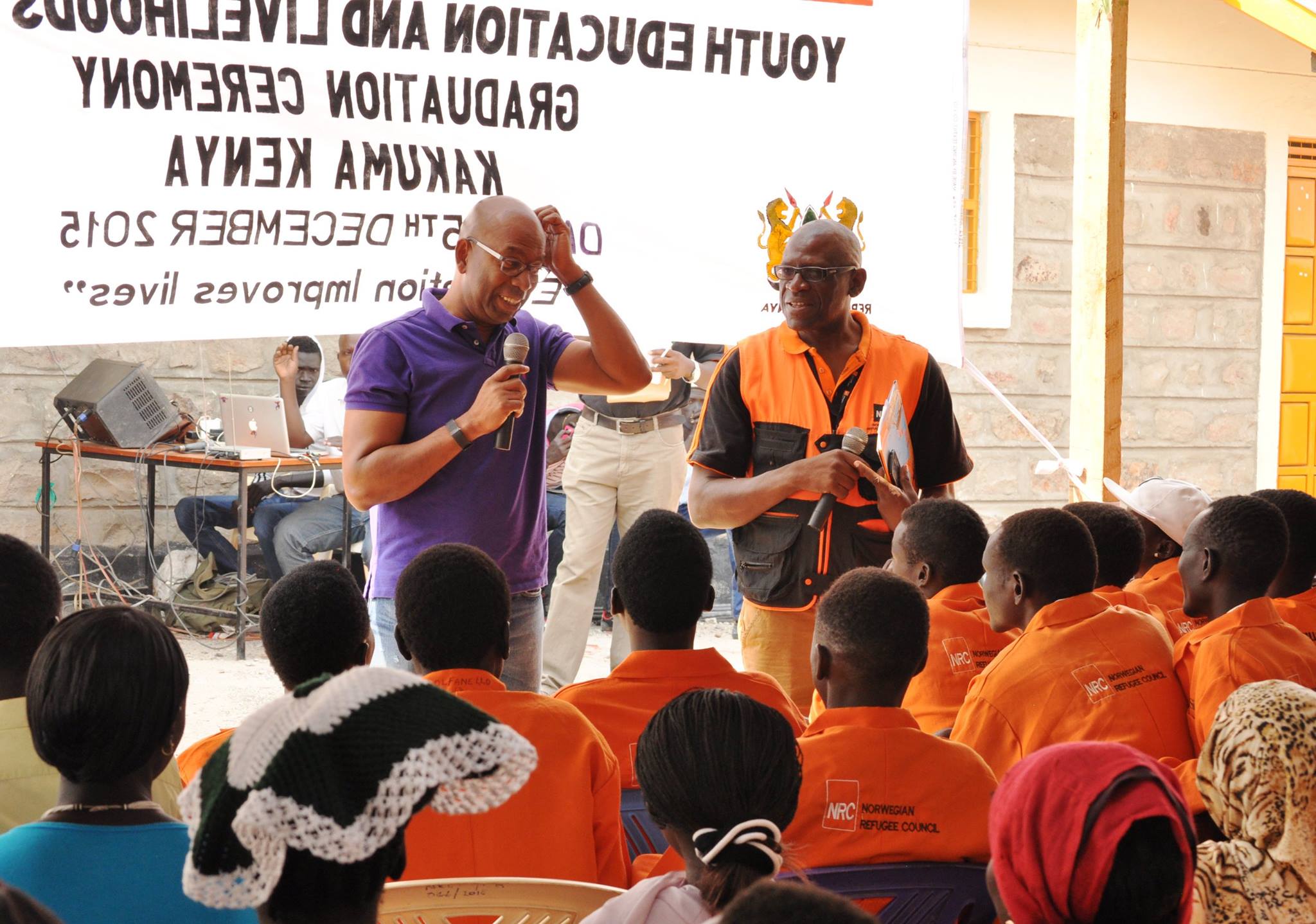 Safaricom CEO Bob Collymore and Norwegian Refugee Council Deputy Secretary General, Geir Olav Leisle Visit to Kakuma