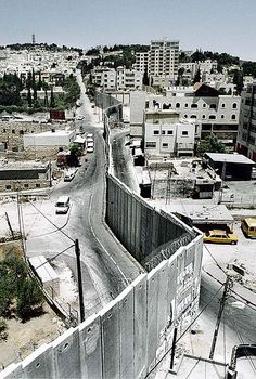 both sides of the street are Palestinian neighborhoods