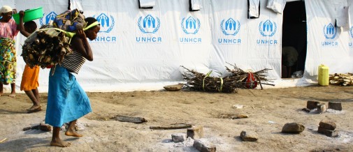 Refugee camp supported by UNHCR in Uganda