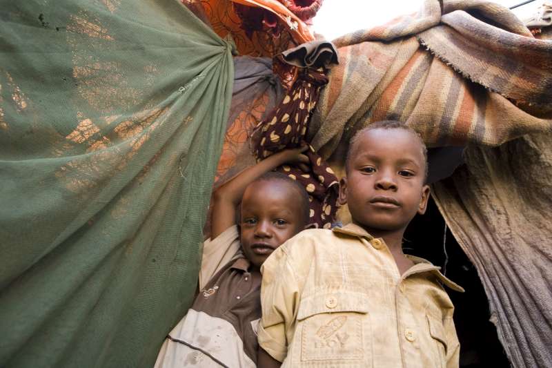 Somali children in the Bulo Jawaanley camp for the internally displaced, South Galkayo, Somalia. 