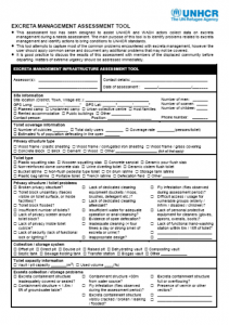 Excreta Management Assessment Tool (UNHCR, 2015)