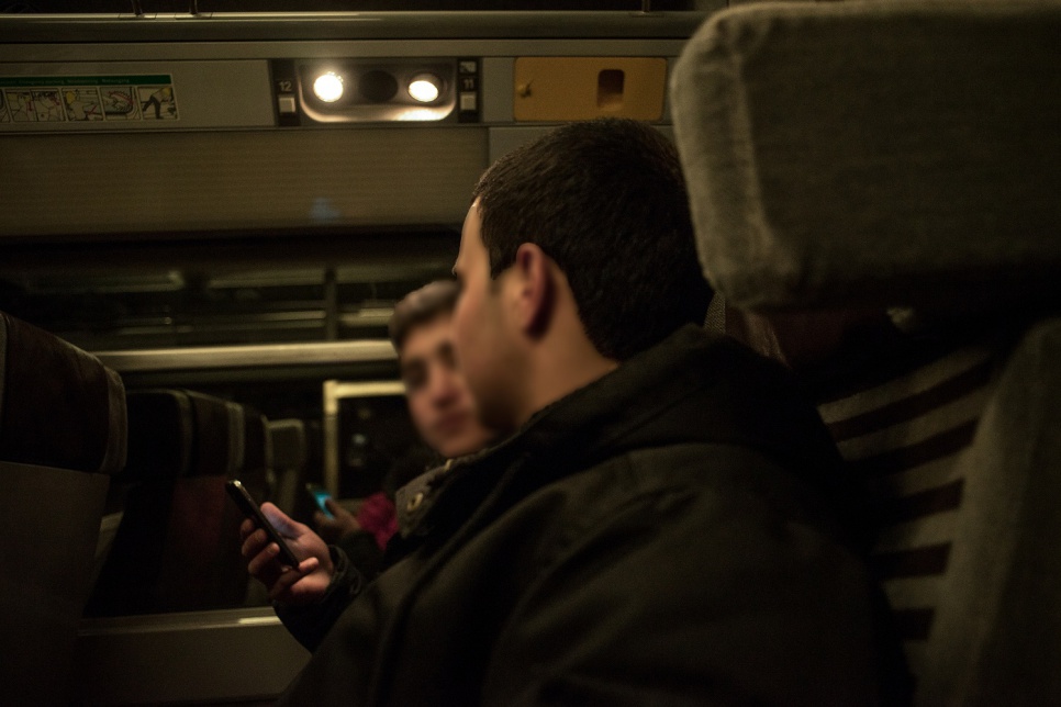 Khalil and Ahmed travel aboard the Eurostar train on the final leg of their journey from Syria to the United Kingdom.