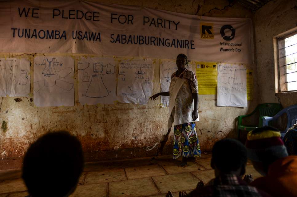 Burundian refugees learn couture and handicrafts at a women's centre in Tanzania's Nduta camp.