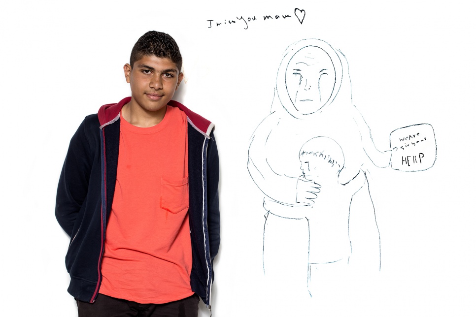 Mohammad, 16, from Syria.<br><br>Mohammad's journey to Hungary involved walking for over 100 kilometres. His family remains in Syria. He would like to get them out of Syria as soon as he can. It is common for young people to travel together in groups of four or five.