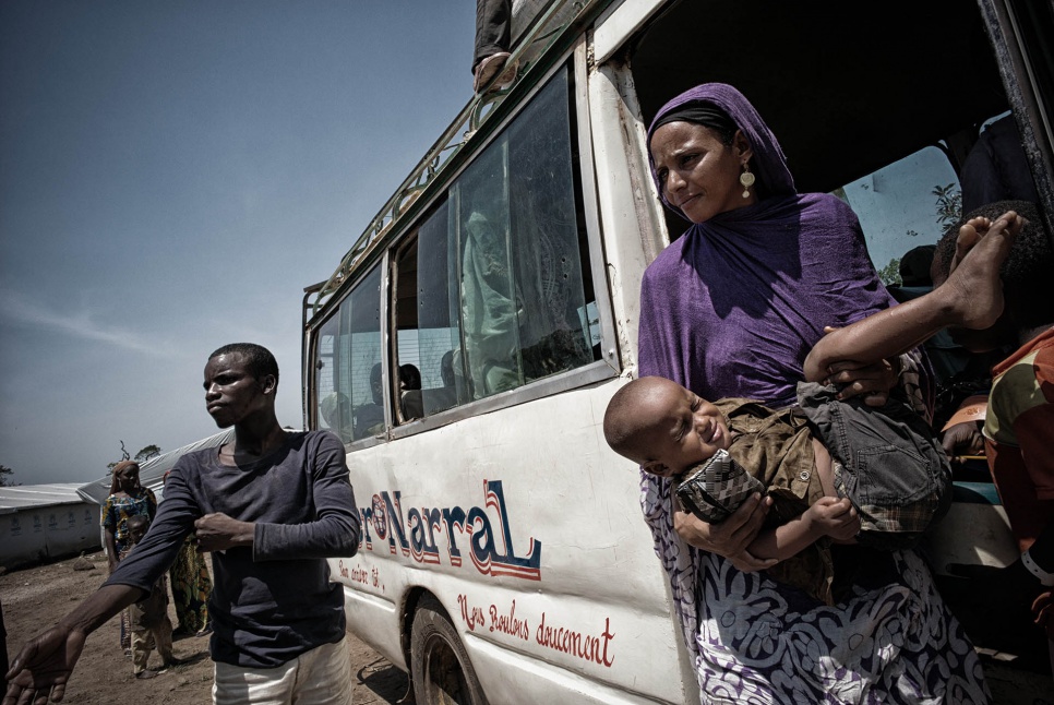 Hamina arrives in Gado-Badzere, Cameroon, where she and her two sons are soon reunited with their father, Idris.