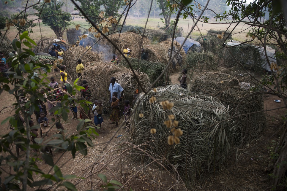 Refugees shelter in Bitima village. Families, mostly women and children, have fled the conflict that erupted around Yambio and other areas of Western Equatoria.