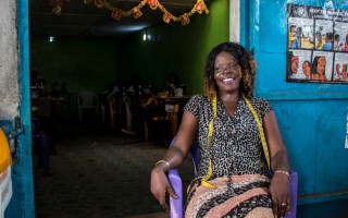 Liberia. Irene in the small training centre in Monrovia