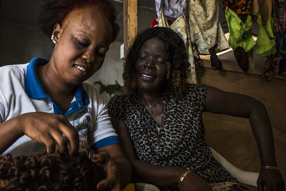 Liberia. Irene supervises one of her students