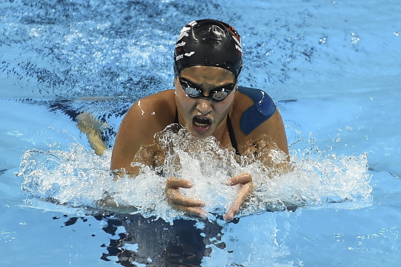 Brazil. Syrian refugee swimmer, Yusra Mardini, trains hard at the Olympic pool