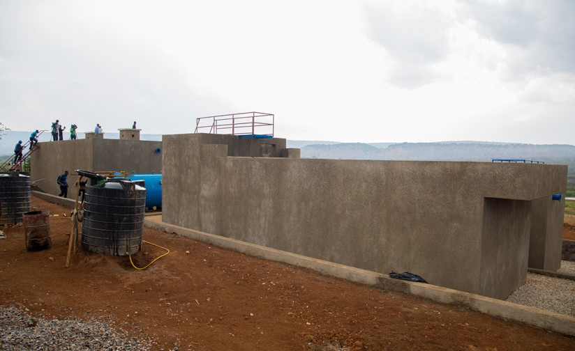 A new permanent water treatment system being constructed by UNHCR and Oxfam, which treats surface water from Akagera River and will provide water supply for the camp but also for the host communities in the entire Kirehe district Mahama sector. [Photo/ Courtesy]