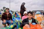 Assis, de gauche à droite, Faiz, 13 ans, Nour Aldin, 9 ans, Hind, 10 ans, Abderrahmane, 10 ans et Shahid, 9 ans. Ils sont arrivés en Autriche après avoir un voyage de 25 jours à travers la Turquie, la Grèce, l'Ancienne République yougoslave de Macédoine, la Serbie et la Hongrie. Ils ont fui Damas, en Syrie, avec leur famille.