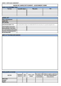 UNHCR WASH Rapid Assessment Tool