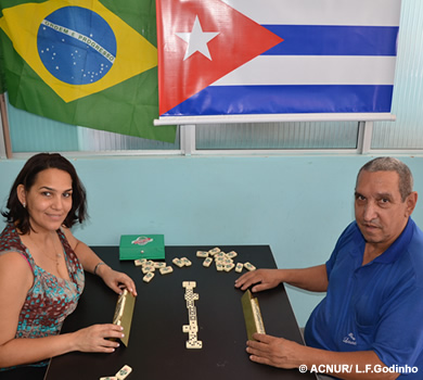 O dominó de Loyda e Guillermo