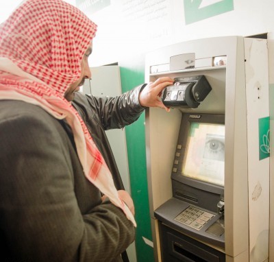 Iris scanning technology allows refugees to access cash at ATMs around Jordan without having to carry a bank card, or remember a PIN. Photo credit: UNHCR/Jared Kohler