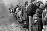 Within days of NATO's air strikes against Serb positions in 1999, nearly one million civilians fled or were forced into exile from Kosovo, including these civilians at a border crossing with the  neighbouring Former Yugoslav Republic of Macedonia.