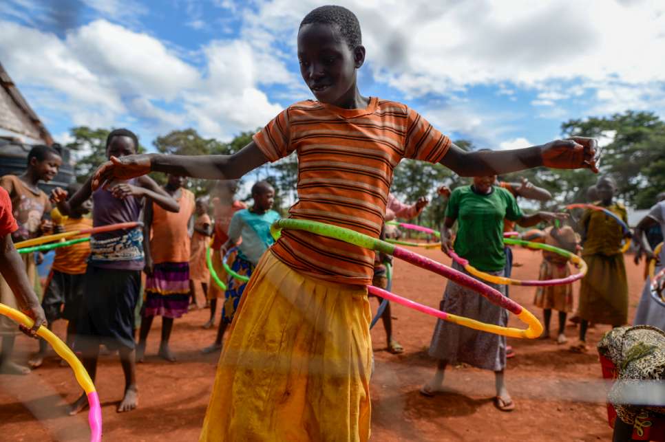 Children play in a playground. More than a quarter of a million Burundians have fled to neighbouring countries since April 2015.